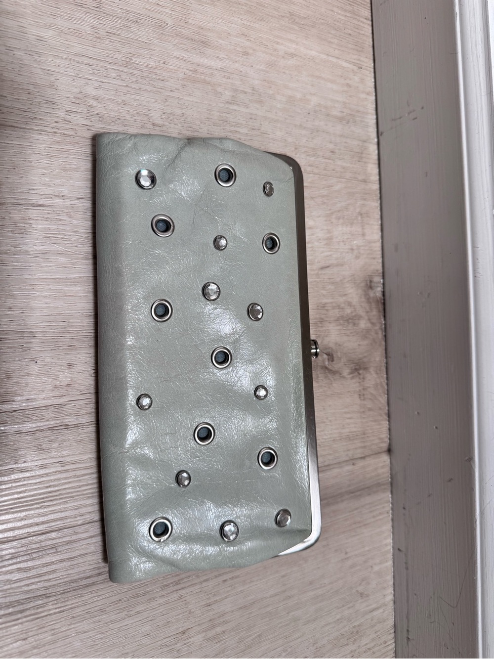 HOBO Sage Green Studded Wallet Clutch